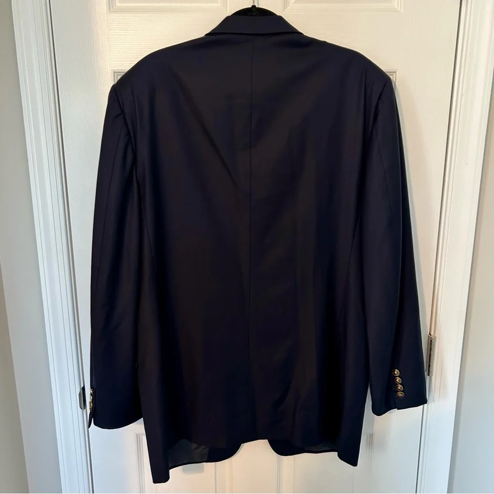 Pal Zileri Navy Three Gold‎ Button Sport Coat 58L